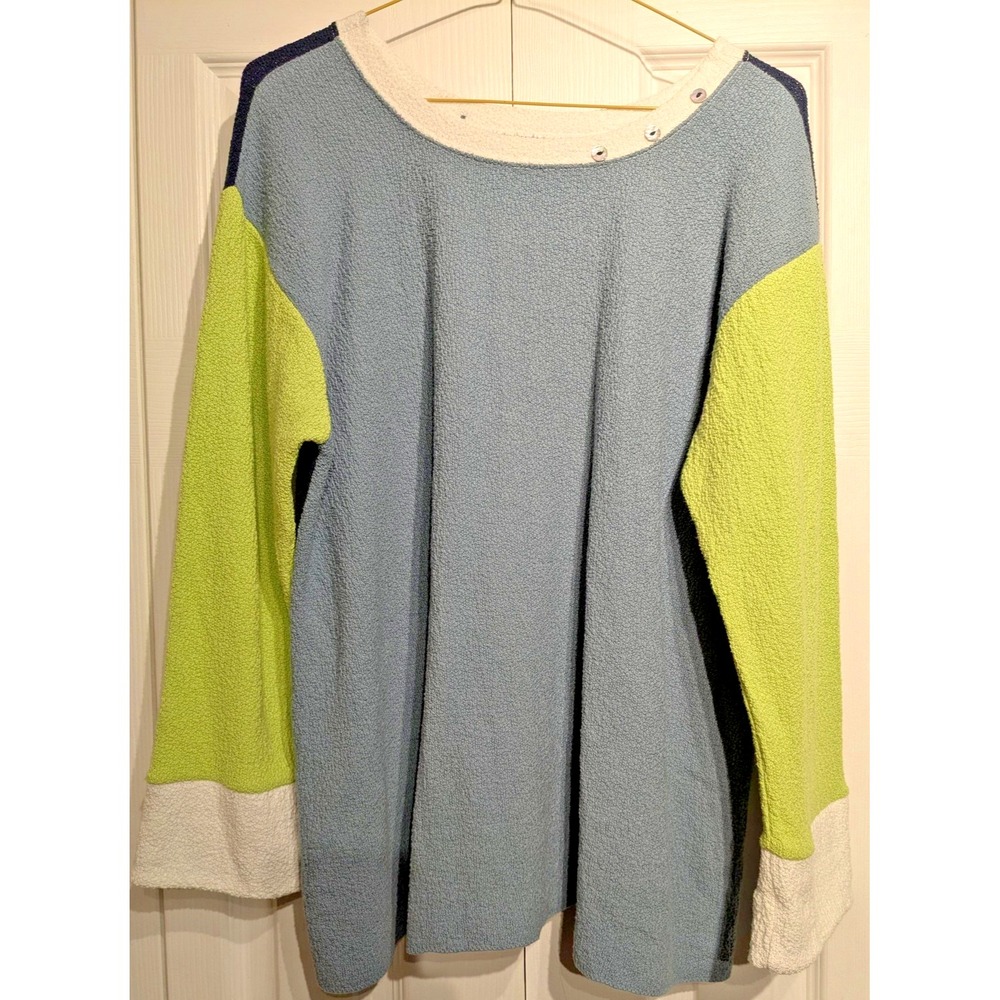 Margaret Winters Sweater Womens XL Pullover USA Colorblock Knit Top Reversible